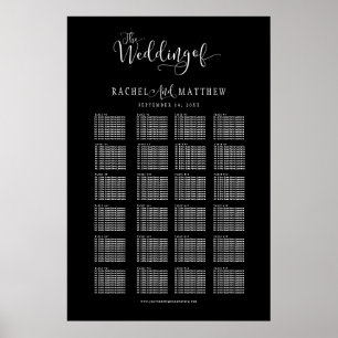 Budget Wedding Seating Chart. You Customize Colors Poster