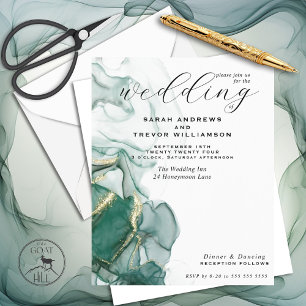 Budget Wedding Stunning Jade Green Alcohol Ink