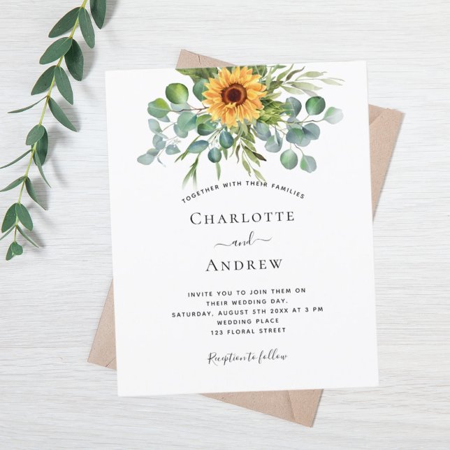 Budget wedding sunflowers eucalyptus navy blue (Creator Uploaded)
