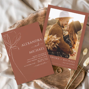 Budget Wedding Terracotta Burnt Orange Invitations Flyer