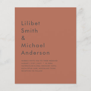 BUDGET Wedding Terracotta Monochrome Flyer