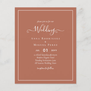 BUDGET Wedding Terracotta Monochrome Flyer