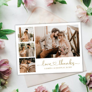 Budget Wedding Thank You Heart Script Postcard