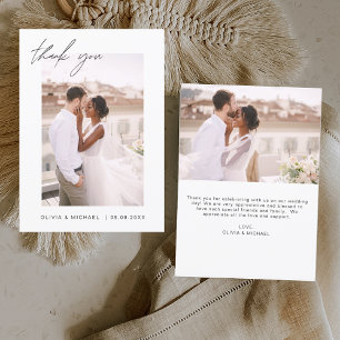 Budget Wedding Thank You Photo Minimalist
