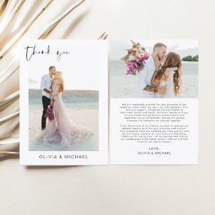 Budget Wedding Thank You Photo Minimalist Card