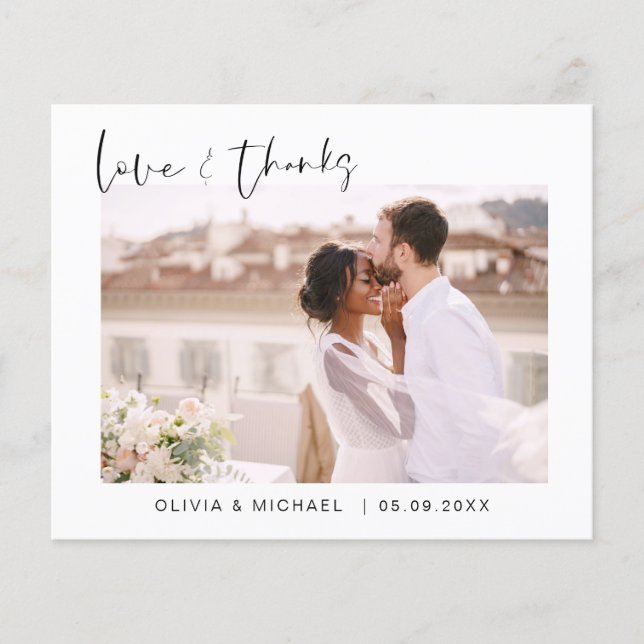 Budget Wedding Thank You Photo Minimalist Flyer (Front)