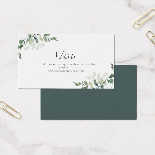 BUDGET Wedding Website Eucalyptus Enclosure Card (Office)