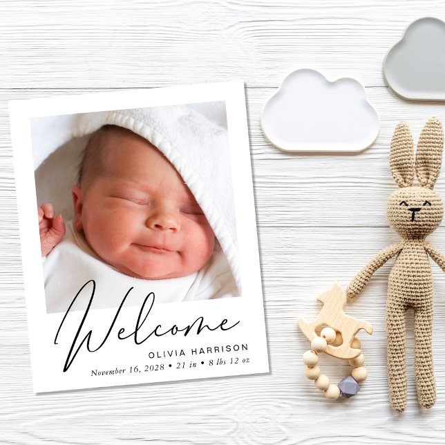 Budget Welcome Photo Collage Birth Announcement (Creator Uploaded)
