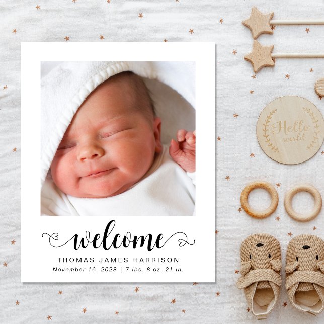 Budget Welcome Photos Birth Announcement (Creator Uploaded)