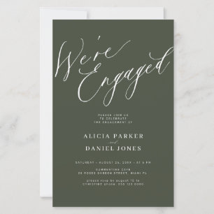 Budget We're Engaged engagement party invitation