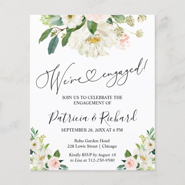 Budget We're Engaged Engagement Party Invitation (Front)