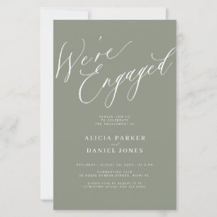 Budget We're Engaged engagement party invitation