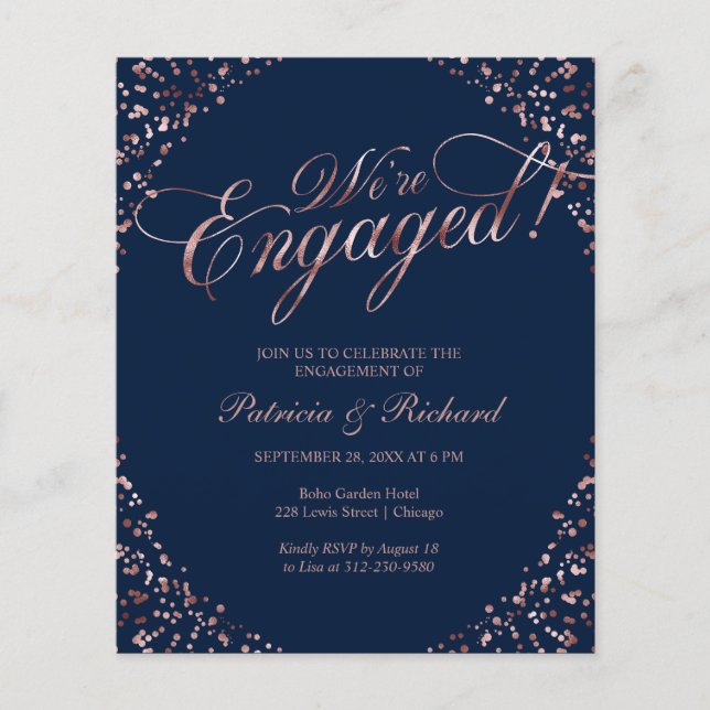 Budget We're Engaged Engagement Party Invitation (Front)