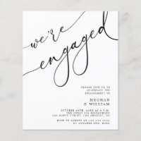 Budget We're Engaged Engagement Party Invitation