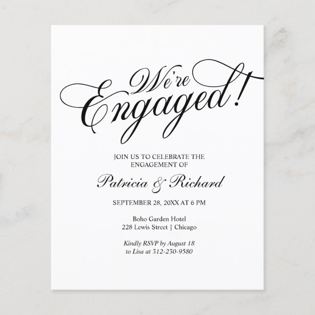 Budget We're Engaged Engagement Party Invitation (Front)