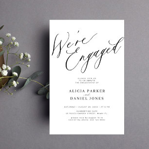 Budget We're Engaged engagement party invitation