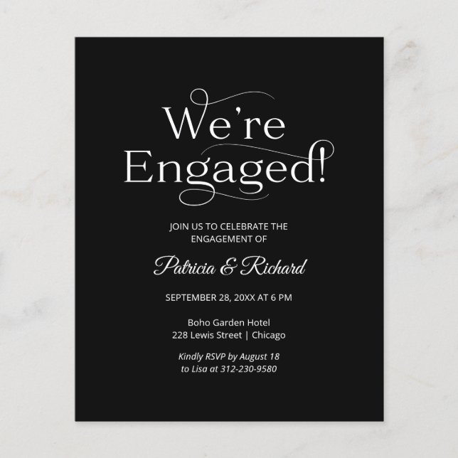 Budget We're Engaged Engagement Party Invitation (Front)