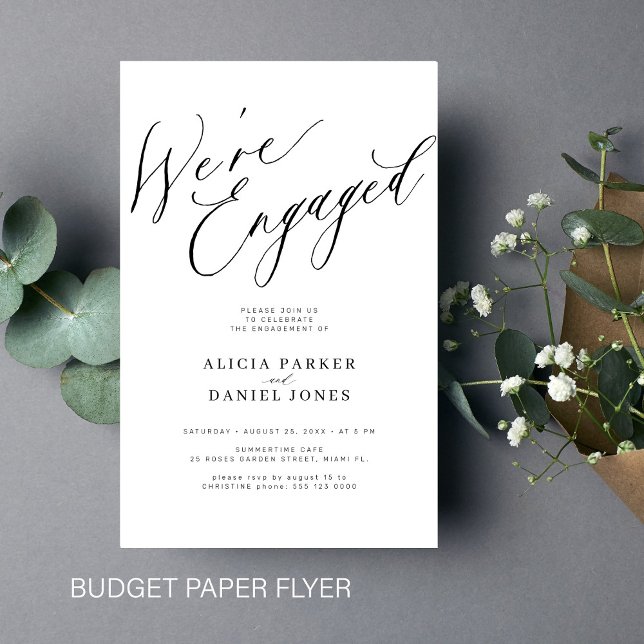 Budget We're Engaged engagement party invitation Flyer (Creator Uploaded)