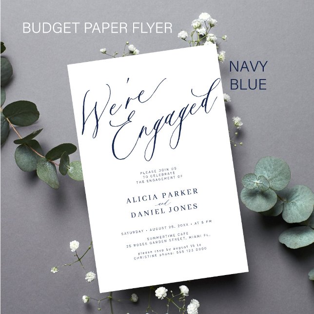 Budget We're Engaged engagement party invitation Flyer (Creator Uploaded)