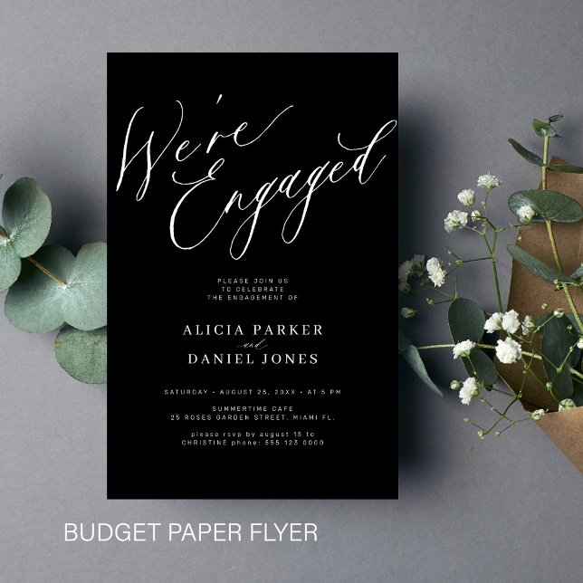 Budget We're Engaged engagement party invitation Flyer (Creator Uploaded)