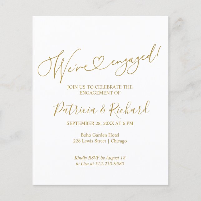Budget We're Engaged Engagement Party Invitations (Front)