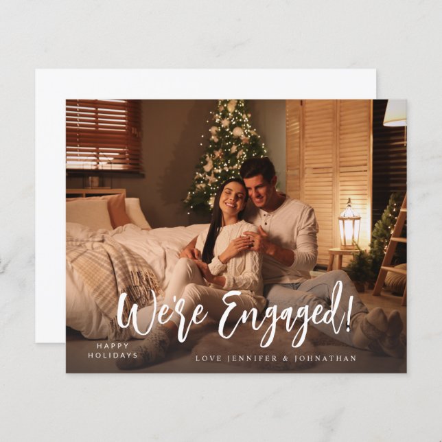 Budget We're Engaged Minimalist H Photo 2 (Front/Back)