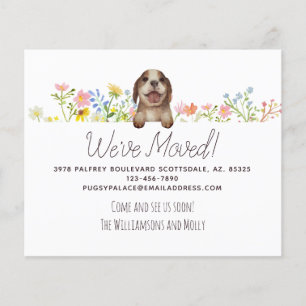 Budget We've Moved! Beagle Puppy Floral Moving