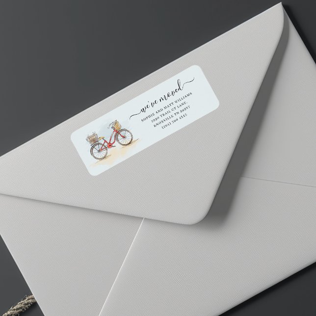 Budget We've Moved Boho Chic Moving Return Address Label (We have moved change of address biker moving announcement)
