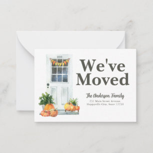 Budget We've Moved Door Pumpkin Fall Moving Card