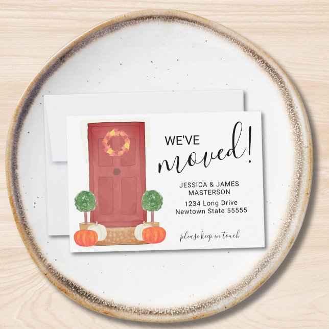 Budget We've Moved Door Pumpkin Moving Card (Creator Uploaded)