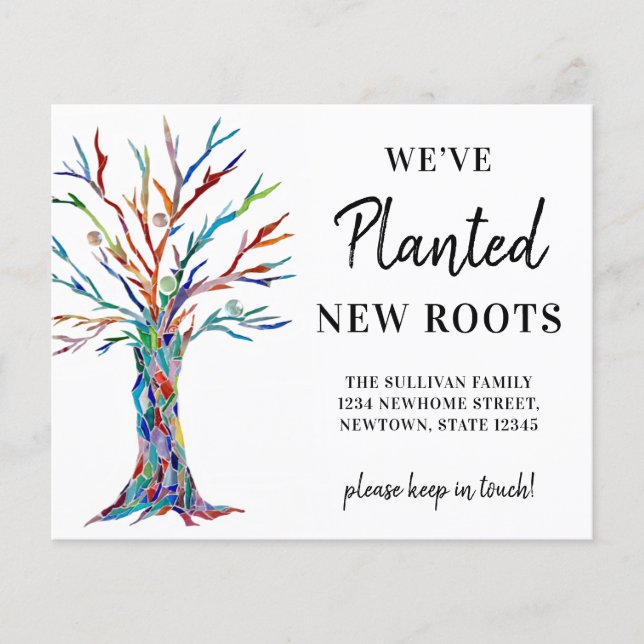 Budget We've Moved Family Tree  Announcement (Front)