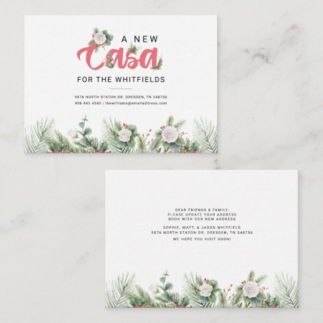 Budget We've Moved Floral Change of Address Moving Card (Front/Back)