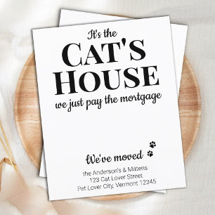 Budget We've Moved New Address Cat Pet Moving Card