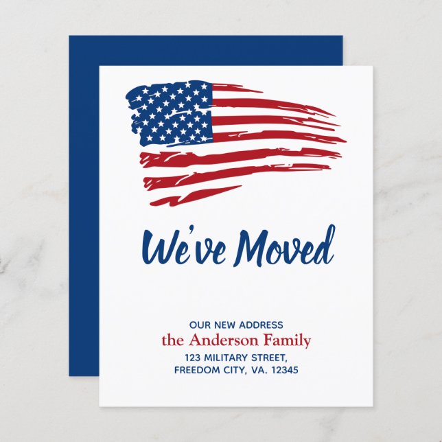 Budget We've Moved Patriotic American Flag Moving  (Front/Back)