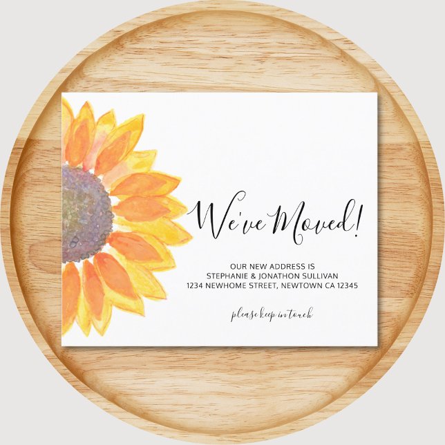 Budget We've Moved Sunflower Announcement Card (Creator Uploaded)