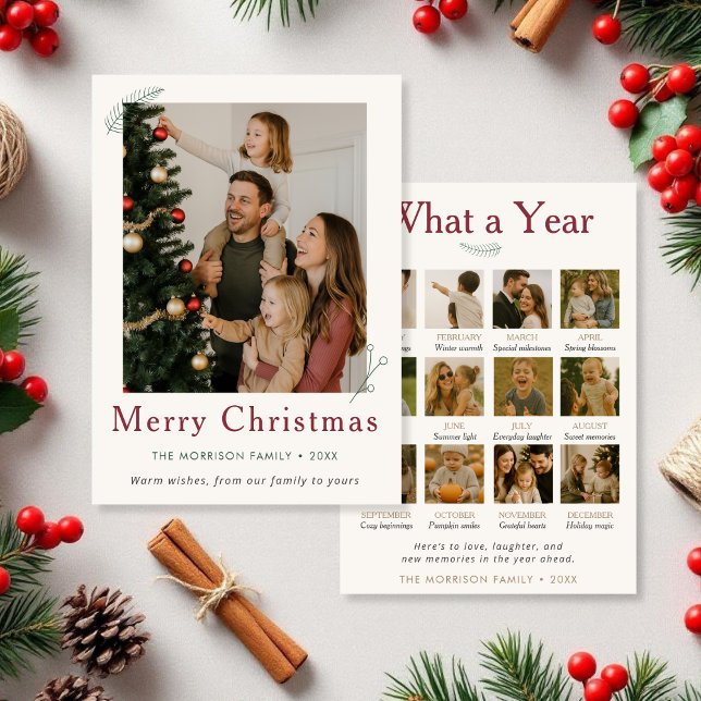 Budget What a Year in Review Christmas Flat Card (Creator Uploaded)