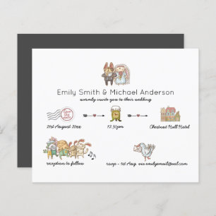 BUDGET Whimsical Day of Wedding Timeline Invites