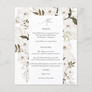Budget White Boho Floral Menu 2