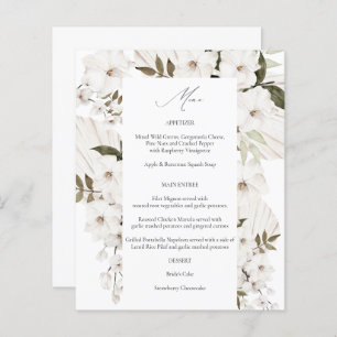 Budget White Boho Floral Menu 2