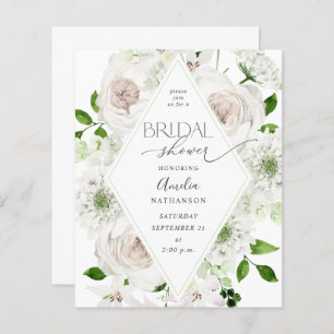 Budget White Floral Bridal Shower