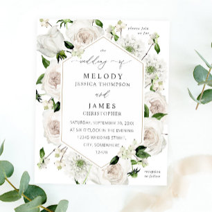 Budget White Floral Wedding  Flyer