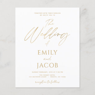 Budget White Gold Wedding Modern  Flyer