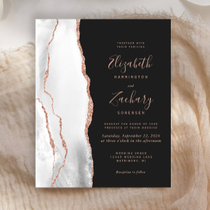 Budget White Grey Rose Gold Agate Dark Wedding