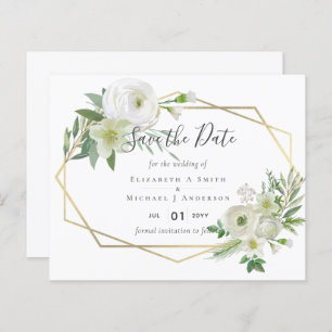 BUDGET White Rose Greenery Gold Wedding