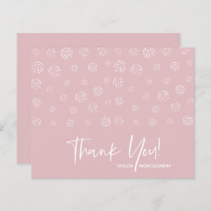 Budget White Script Dusty Pink Thank You Cards