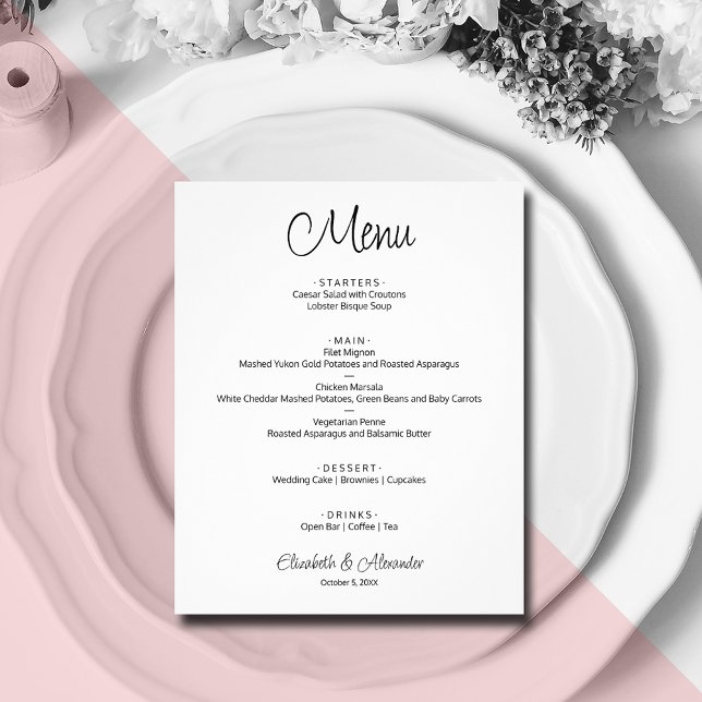 Budget White Wedding Menu (Creator Uploaded)