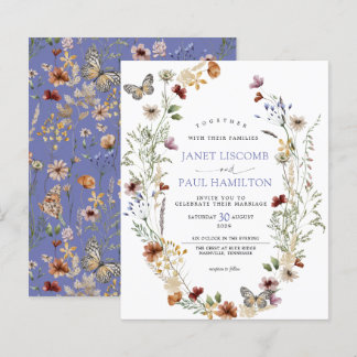 Budget - Wild Flowers Floral Wedding Invitation