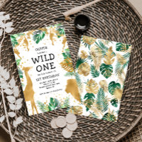 Budget Wild One 1st Birthday Safari Invitation