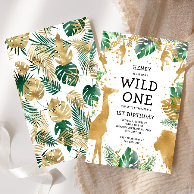 Budget Wild One 1st Birthday Safari Invitation (Creator Uploaded)