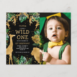 Budget Wild One Photo Green Gold Black Birthday